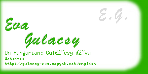 eva gulacsy business card